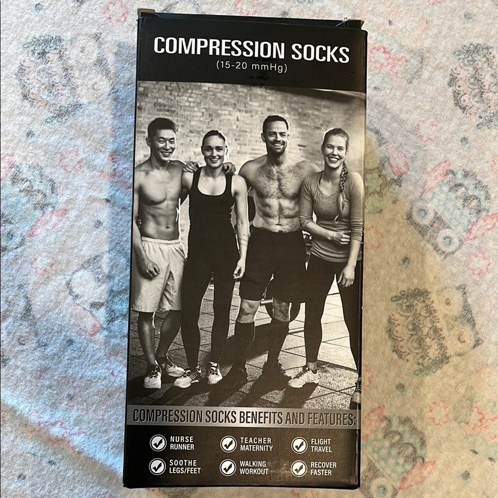 3 Pair Athletic Compression Socks for Enhanced Performance UNISEX